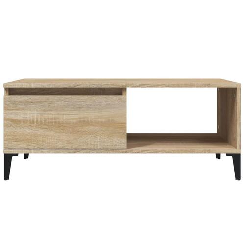 Sofabord 90x50x36,5 cm konstrueret træ sonoma-eg