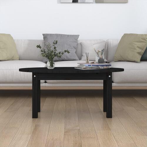 Sofabord 80x40x35 cm massivt fyrretræ sort