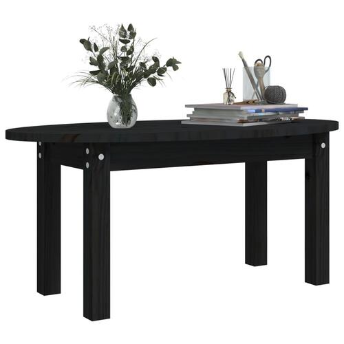 Sofabord 80x40x35 cm massivt fyrretræ sort