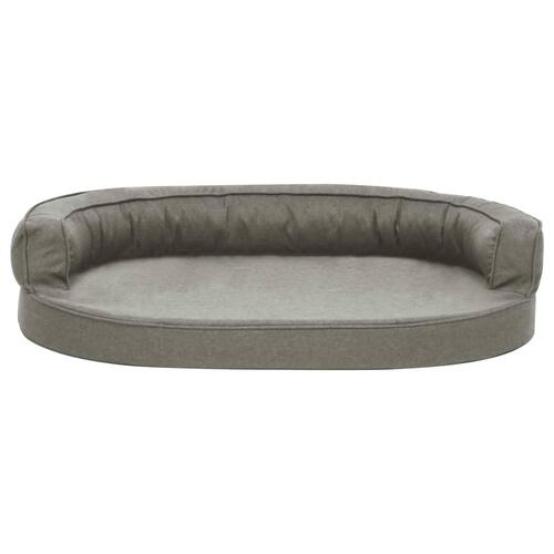 Ergonomisk hundeseng 75x53 cm hør-look grå