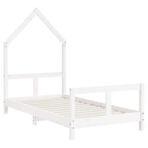 Sengeramme til juniorseng 80x160 cm massivt fyrretræ hvid