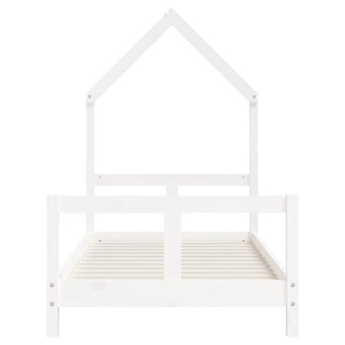 Sengeramme til juniorseng 80x160 cm massivt fyrretræ hvid