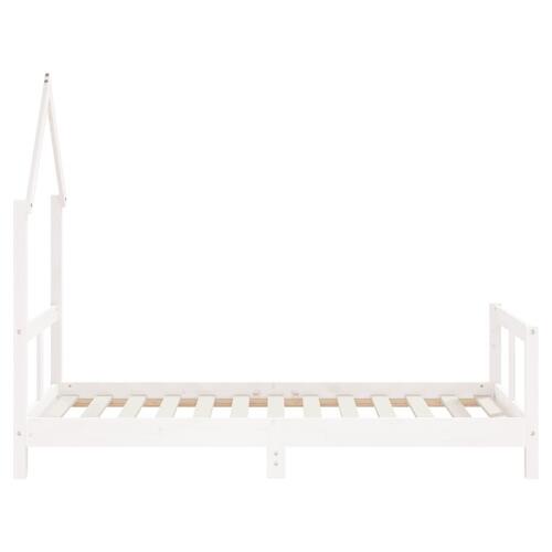 Sengeramme til juniorseng 80x160 cm massivt fyrretræ hvid