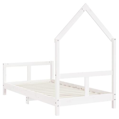 Sengeramme til juniorseng 80x160 cm massivt fyrretræ hvid