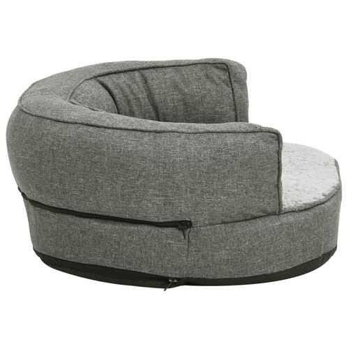 Ergonomisk hundeseng 75x53 cm hør-look fleece grå