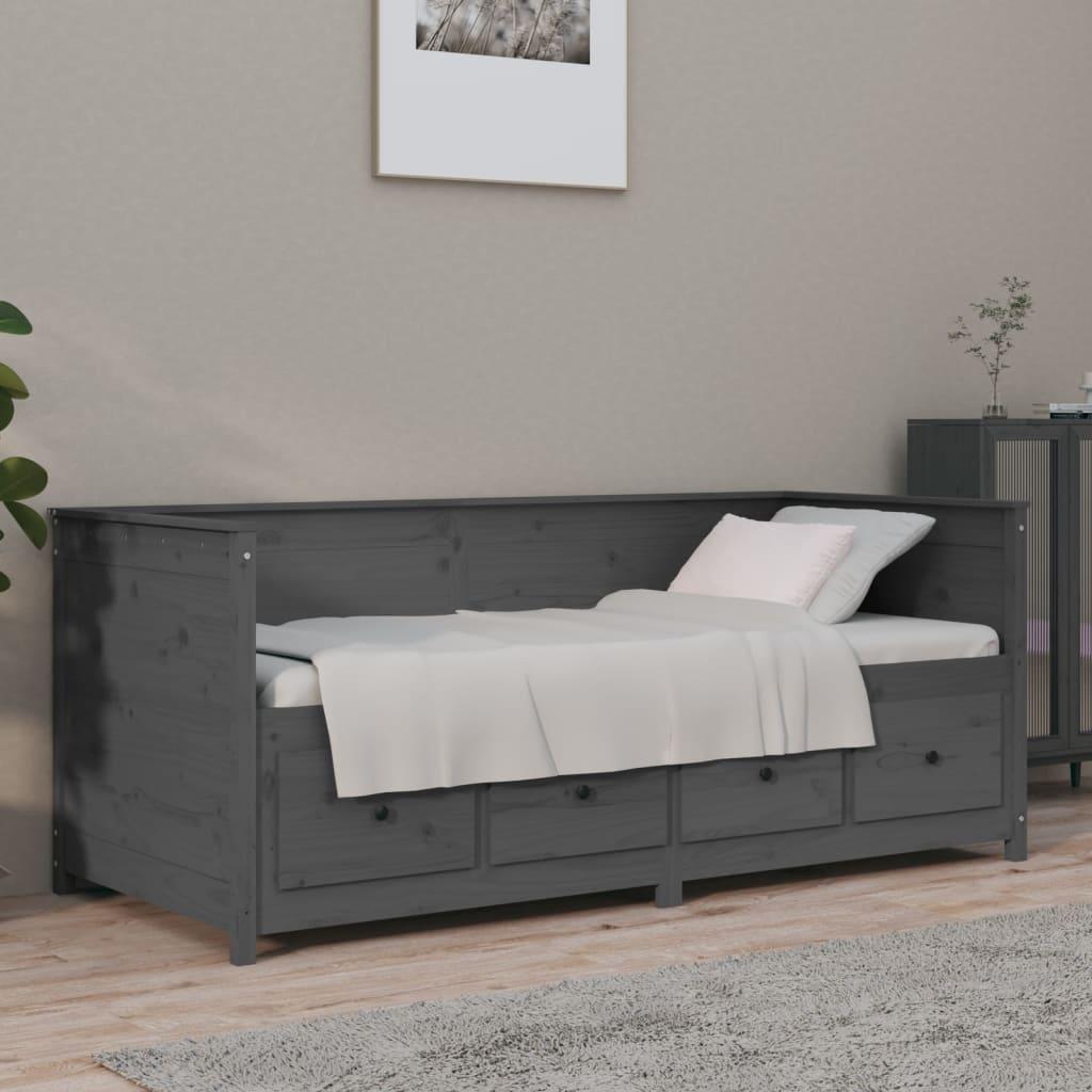 Daybed 90x190 cm massivt fyrretræ grå