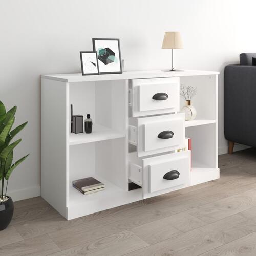 Skænk 104,5x35,5x67,5 cm konstrueret træ hvid højglans