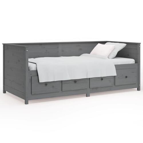 Daybed 90x190 cm massivt fyrretræ grå