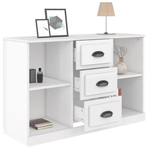 Skænk 104,5x35,5x67,5 cm konstrueret træ hvid højglans