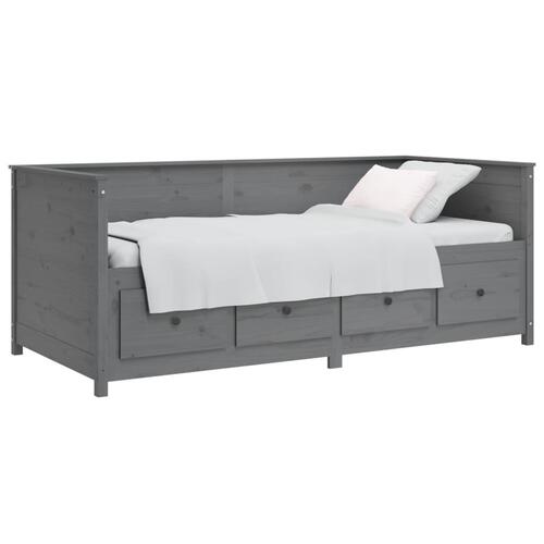 Daybed 90x190 cm massivt fyrretræ grå