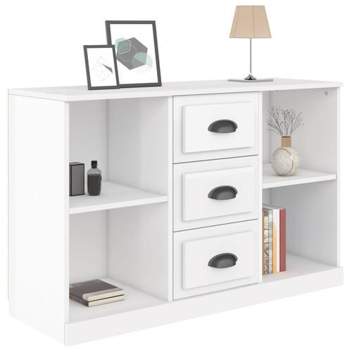 Skænk 104,5x35,5x67,5 cm konstrueret træ hvid højglans