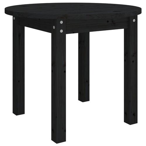 Sofabord Ø 55x45 cm massivt fyrretræ sort