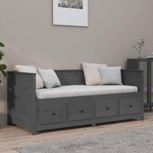 Daybed 90x190 cm massivt fyrretræ grå