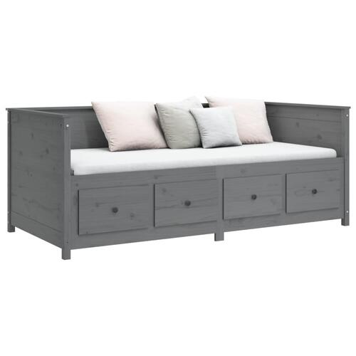 Daybed 90x190 cm massivt fyrretræ grå