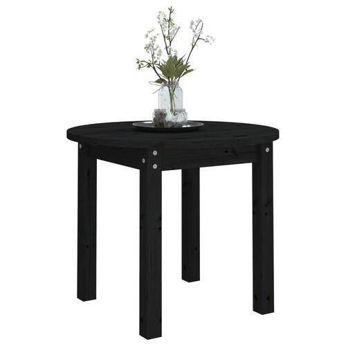 Sofabord Ø 55x45 cm massivt fyrretræ sort