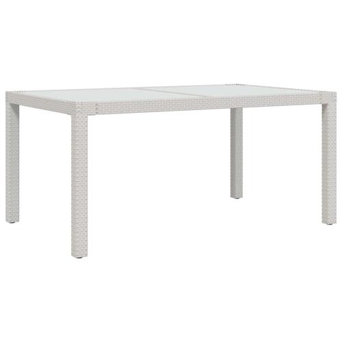 Udendørs spisebordssæt 5 dele med hynder polyrattan hvid