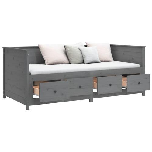 Daybed 90x190 cm massivt fyrretræ grå