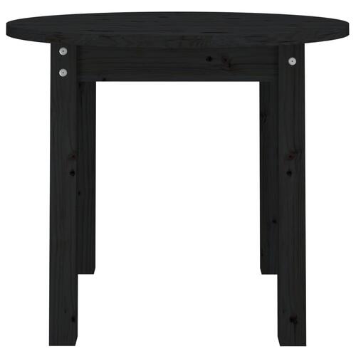 Sofabord Ø 55x45 cm massivt fyrretræ sort