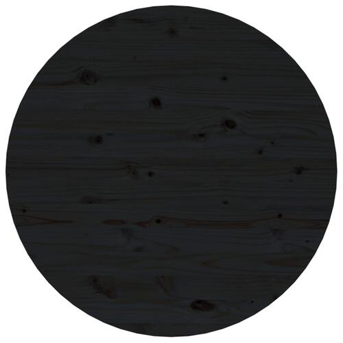 Sofabord Ø 55x45 cm massivt fyrretræ sort