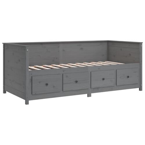 Daybed 90x190 cm massivt fyrretræ grå