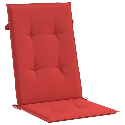 Stolehynder m. høj ryg 6 stk. 120x50x3 cm stof rød
