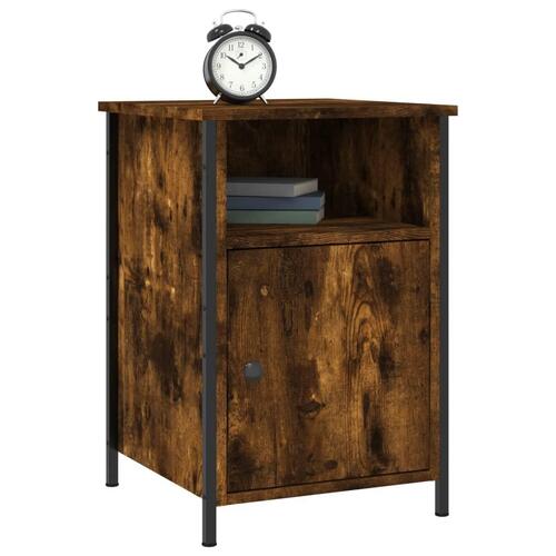 Sengeborde 2 stk. 40x42x60 cm konstrueret træ røget egetræ