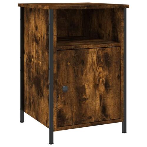 Sengeborde 2 stk. 40x42x60 cm konstrueret træ røget egetræ