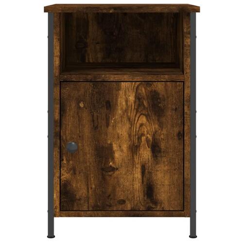 Sengeborde 2 stk. 40x42x60 cm konstrueret træ røget egetræ