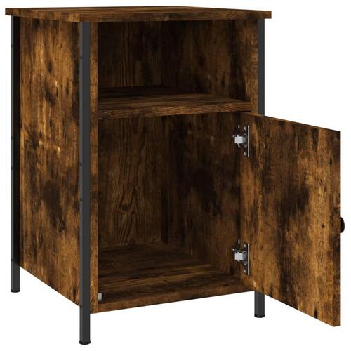 Sengeborde 2 stk. 40x42x60 cm konstrueret træ røget egetræ