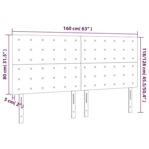 Sengegavl med LED-lys 160x5x118/128 cm kunstlæder sort