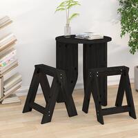 Taburetter 2 stk. 40x40x45 cm massivt fyrretræ sort