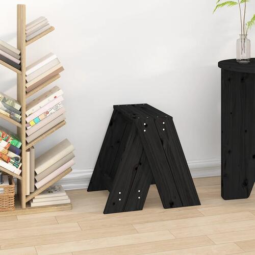 Taburetter 2 stk. 40x40x45 cm massivt fyrretræ sort