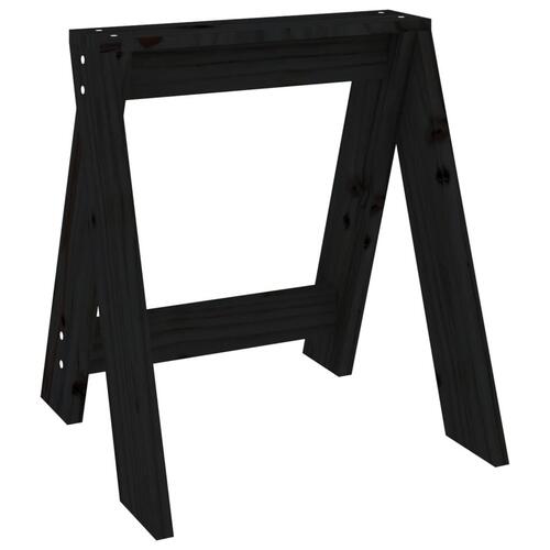 Taburetter 2 stk. 40x40x45 cm massivt fyrretræ sort
