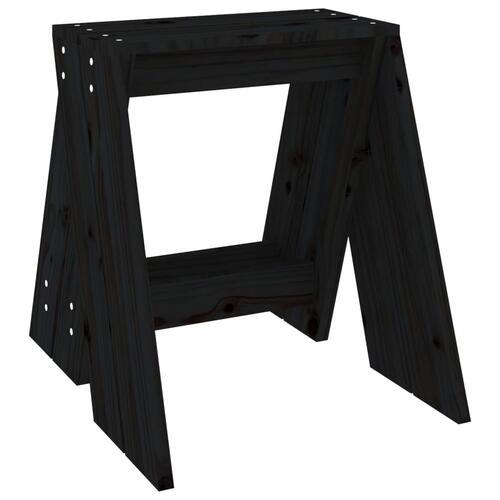 Taburetter 2 stk. 40x40x45 cm massivt fyrretræ sort