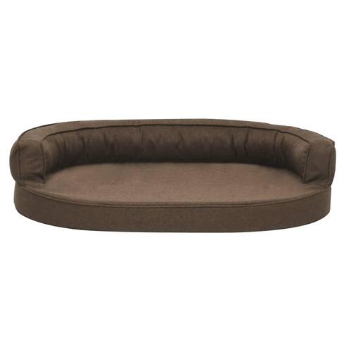Ergonomisk hundeseng 90x64 cm hør-look brun