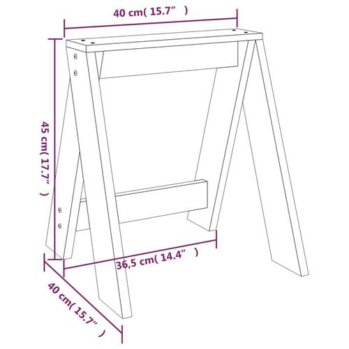 Taburetter 2 stk. 40x40x45 cm massivt fyrretræ sort