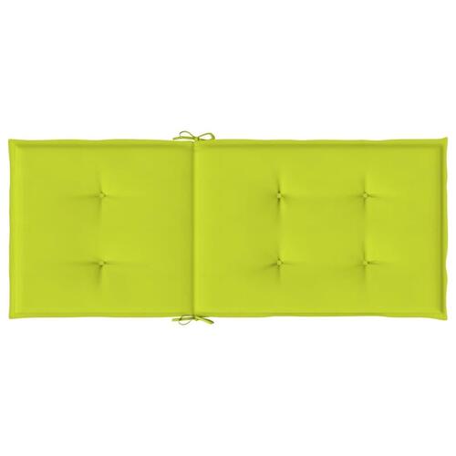 Stolehynder m. høj ryg 2 stk. 120x50x3 cm stof lysegrøn