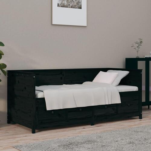 Daybed 90x190 cm massivt fyrretræ sort