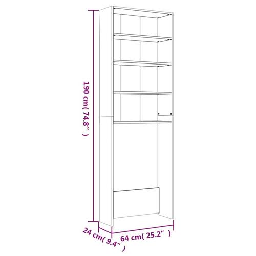 Vaskemaskineskab 64x24x190 cm sonoma-eg
