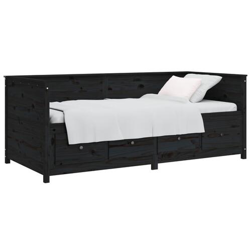 Daybed 90x190 cm massivt fyrretræ sort