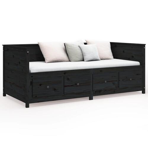 Daybed 90x190 cm massivt fyrretræ sort