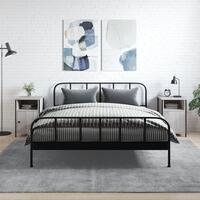 Sengeborde 2 stk. 40x42x62 cm konstrueret træ grå sonoma-eg