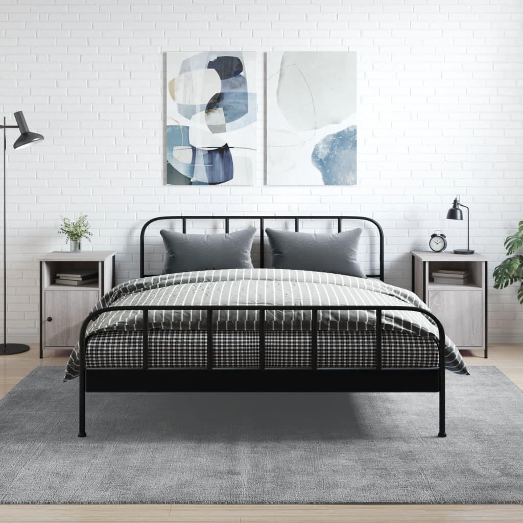 Sengeborde 2 stk. 40x42x62 cm konstrueret træ grå sonoma-eg