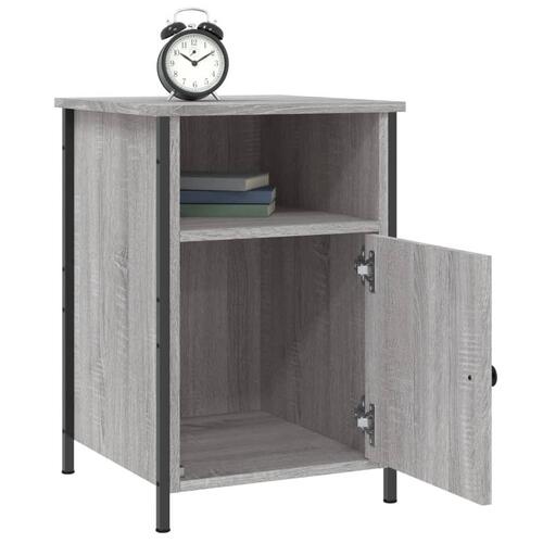 Sengeborde 2 stk. 40x42x62 cm konstrueret træ grå sonoma-eg