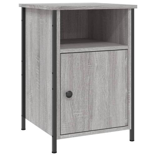 Sengeborde 2 stk. 40x42x62 cm konstrueret træ grå sonoma-eg