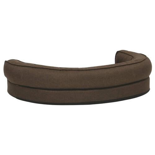 Ergonomisk hundeseng 75x53 cm hør-look fleece brun