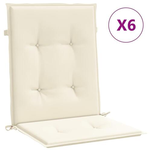 Stolehynde m. lav ryg 6 stk. 100x50x3 cm oxfordstof cremefarvet