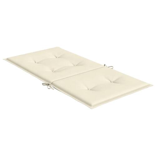 Stolehynde m. lav ryg 6 stk. 100x50x3 cm oxfordstof cremefarvet