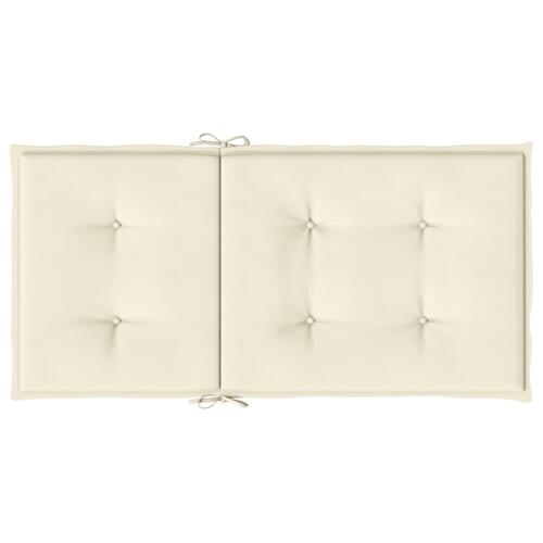 Stolehynde m. lav ryg 6 stk. 100x50x3 cm oxfordstof cremefarvet