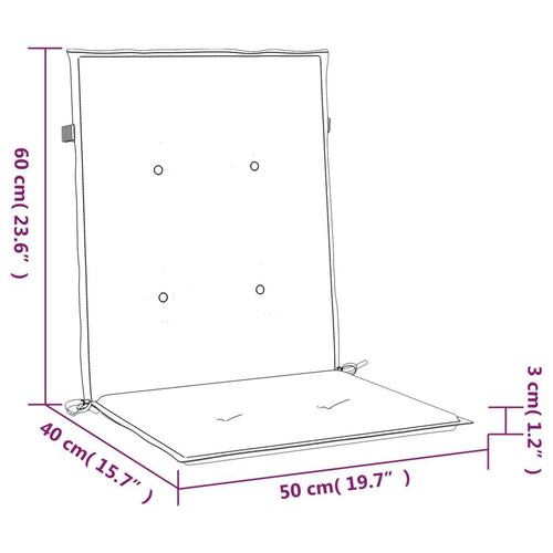 Stolehynde m. lav ryg 6 stk. 100x50x3 cm oxfordstof cremefarvet